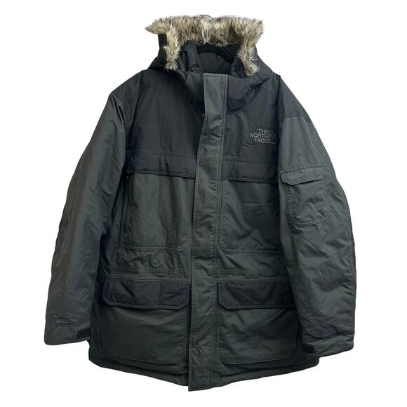 The North Face Mcmurdo Parka Black Gray 3XL Hooded Goose Down Winter Coat - Picture 1 of 12